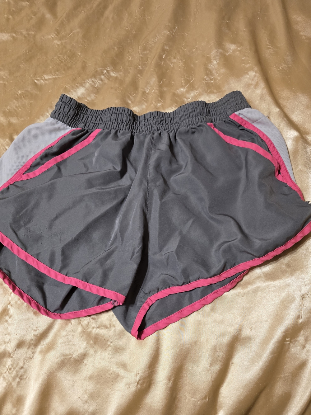 Gray and Pink Women's Athletic Shorts